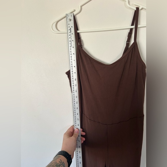 OFFLINE By Aerie Real Me XTRA Flare Jumpsuit Dark Brown Medium - Picture 5 of 9